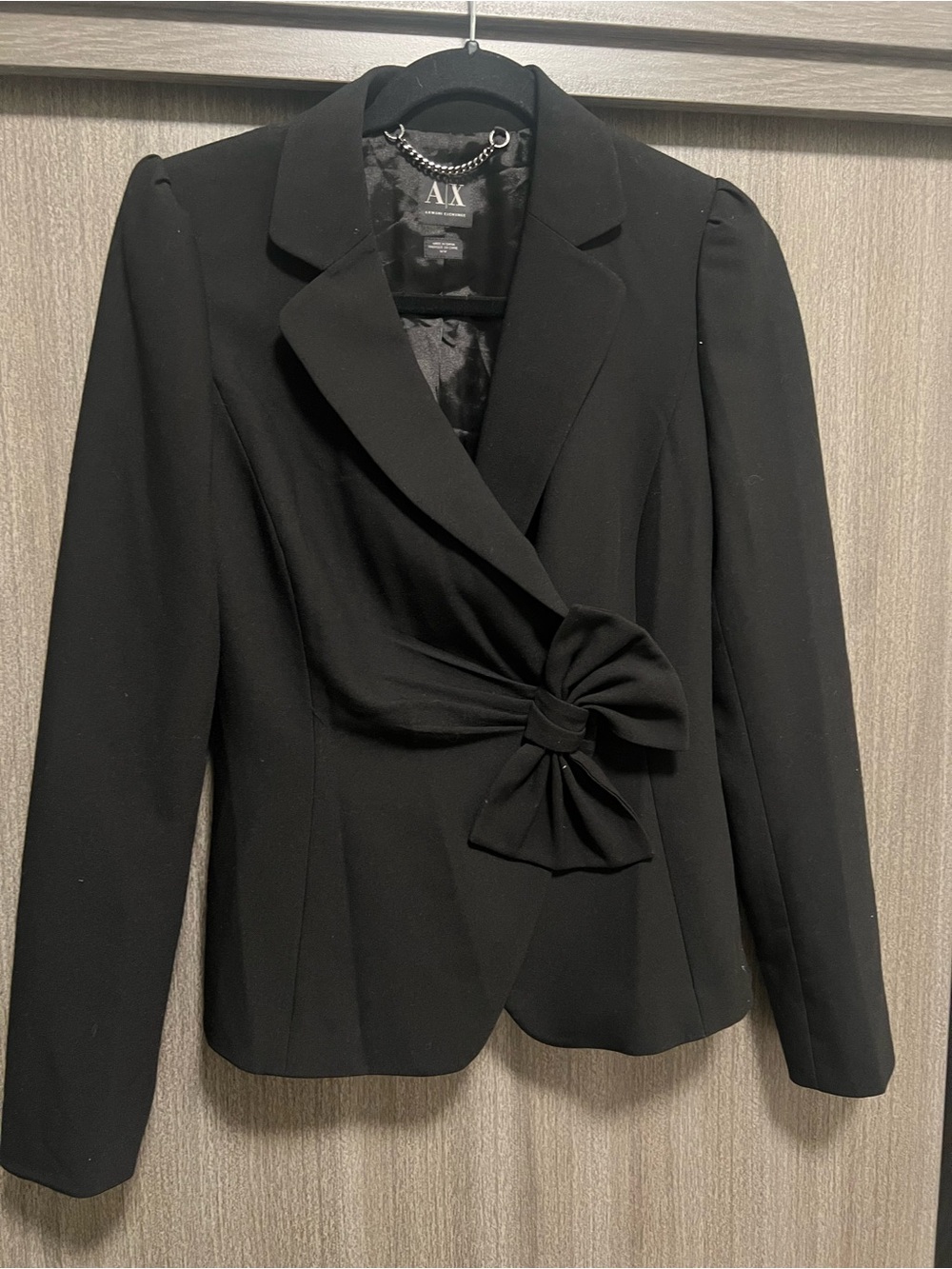A/X Armani Exchange Black Women's Bow-Front Blazer